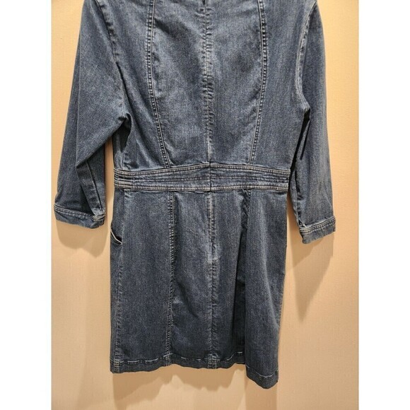 BODEN 'CORALINE' DRESS (W0392) - MID VINTAGE BLUE DENIM 3/4 length sleeve Pocket - Picture 4 of 8